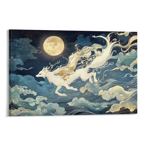 Toile Moderne Renard Déco d'Art Murale Bureau Salon 30x45cm