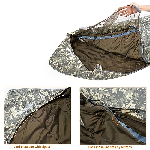 Image of MT Military Army Force Defence 4 & Tropen Patrol Mummy Sleeping Bags with Bivy Cover Compression Sack, Modular Sleeping System 2.0 for Cold Weather,