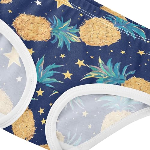 Wusikd Pineapples Girls' Underwear Cotton Stars Girls Briefs Soft Toddler Underwear 2T4