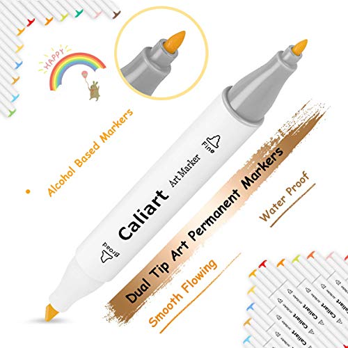 Image of Caliart Markers, 168 Colors Dual Tip Art Markers Sketch Pens Permanent Alcohol Based, with Case for Adults Artists Drawing Illustration Sketching Coloring
