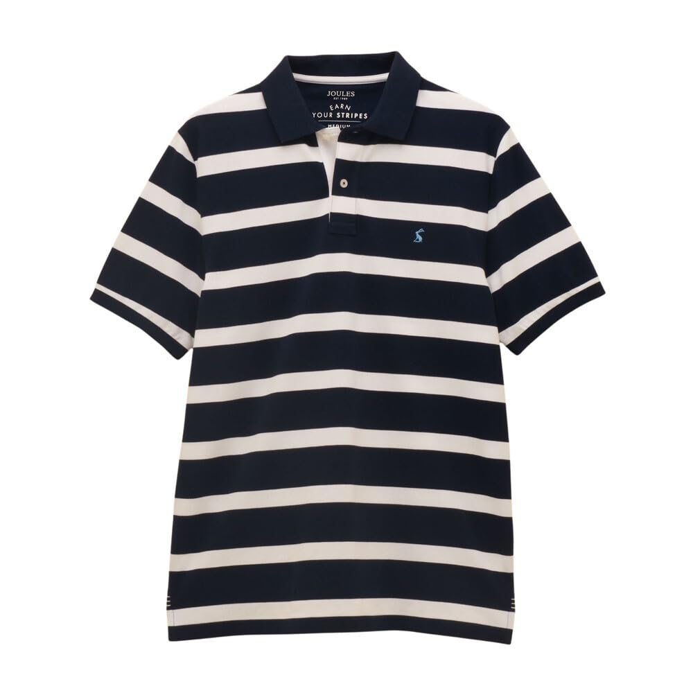 Joules Mens Woody Stripe Polo Shirt - Navy/White
