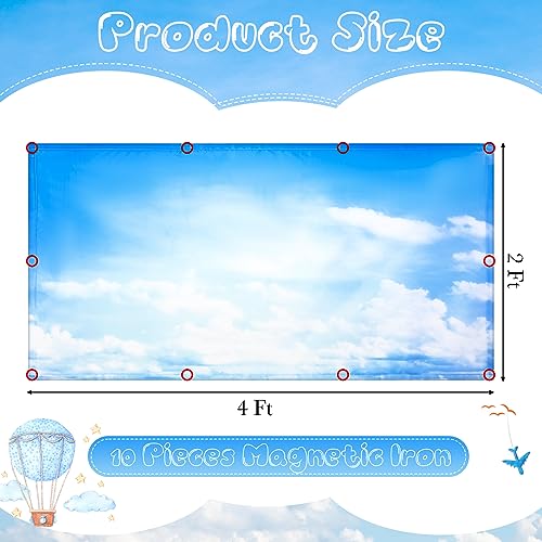 Image of Yahenda 8 Packs Fluorescent Light Covers, 4 x 2 Feet Magnetic Ceiling Lighting Covers, Classroom Light Filter Shade for Office School Hospital Home Room Decor(Blue Sky White Cloud)