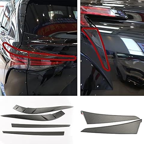 Tail Light Frame Cover Trim Decorating Parts for Honda Sienna 2021 Exterior Outer Styling Car Accessory Carbon Fiber ABS Tail Lamp Brake Light Rear Light Frame Protector 6pcs Cover