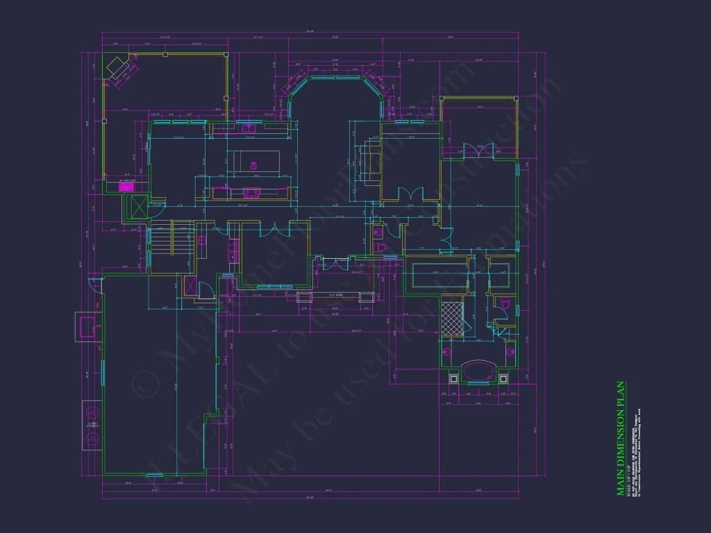 19-1853 HOUSE PLAN - Elegant House Plan with Detailed Floor Blueprint and CAD Designs