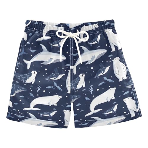 senya Whale Bear Winter Boys Swim Trunks Toddler Shorts Swimwear Boardshorts