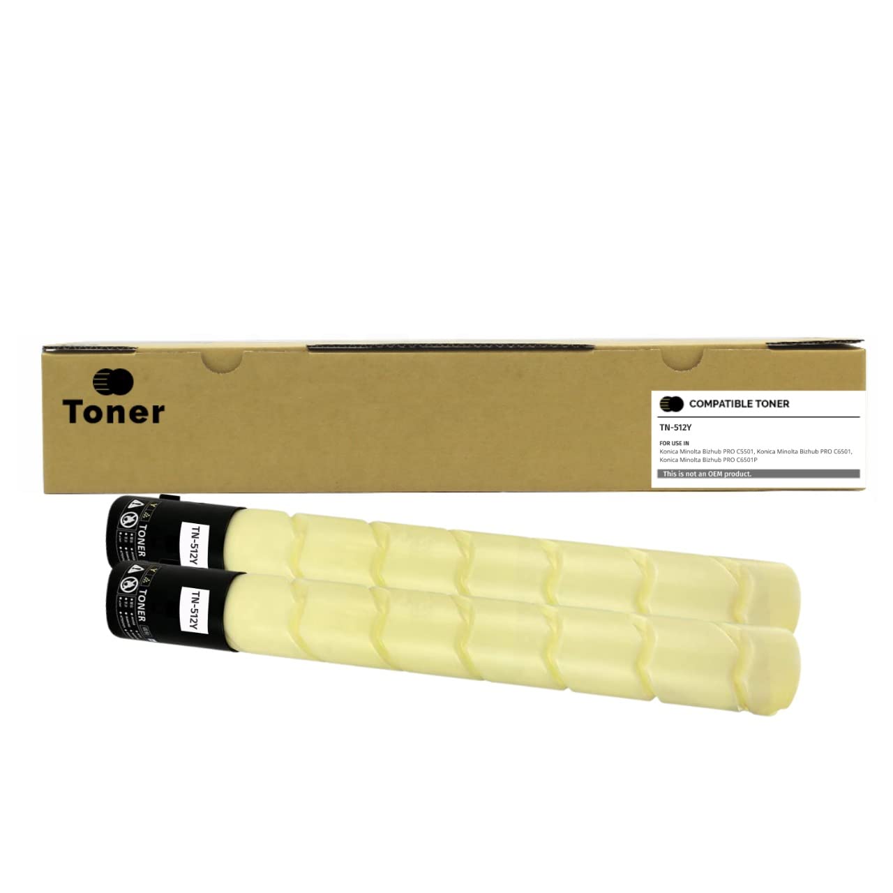 2pk 26,000 Pages Compatible TN-512 ,TN-512Y Yellow Toner Cartridge, BIZHUB C454 MFP, BIZHUB C454E MFP, BIZHUB C554 MFP, BIZHUB C554E MFP