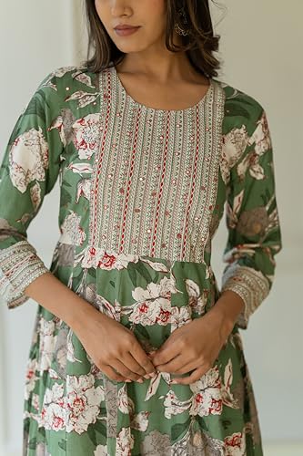 Image of MIRCHI FASHION Women's Cotton Relaxed Fit Anarkali Kurti