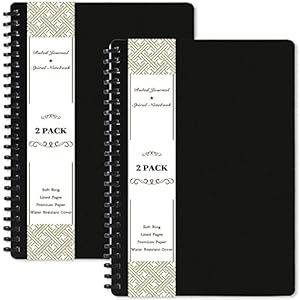 2 Pack Ruled Notebooks/Journals – Ruled/Lined Notebooks, 8.25” × 5.75”, Premium Paper, Spiral Notebook with Soft Ring…