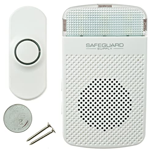 Safeguard Supply ERA-DOORBELL-PLUG IN In Doorbell - Safeguard Supply Dependable 3/4 Mile Long Range Wireless Doorbell - Adjustable Volume To 90Db- Deaf & Hearing Impaired Doorbell Mode Flashing Strobe Light thumb #1