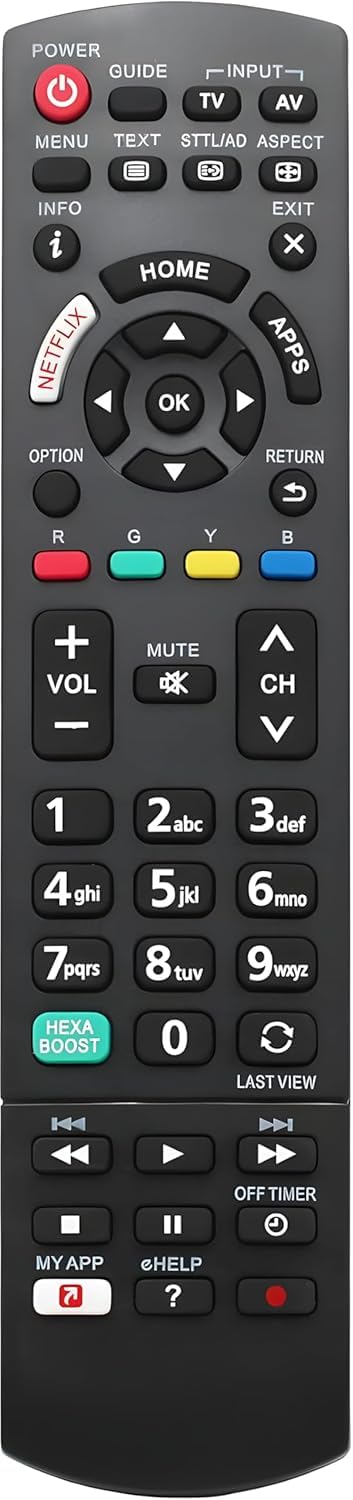 Universal Remote Control Compatible for Panasonic TV Remote Control Works for All Panasonic Plasma Viera HDTV 3D LCD LED TV-image-1