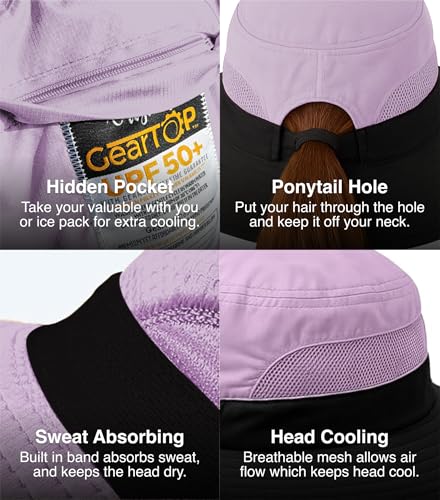 Image of GearTOP Safari Hat for Men Sun Hats for Women UV Protection UPF 50+ Fishing, Gardening, Hiking Hat (22-23 1 /2 inch)