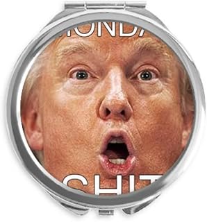 American Great Funny Shit Monday Image Hand Compact Mirror Round Portable Pocket Glass