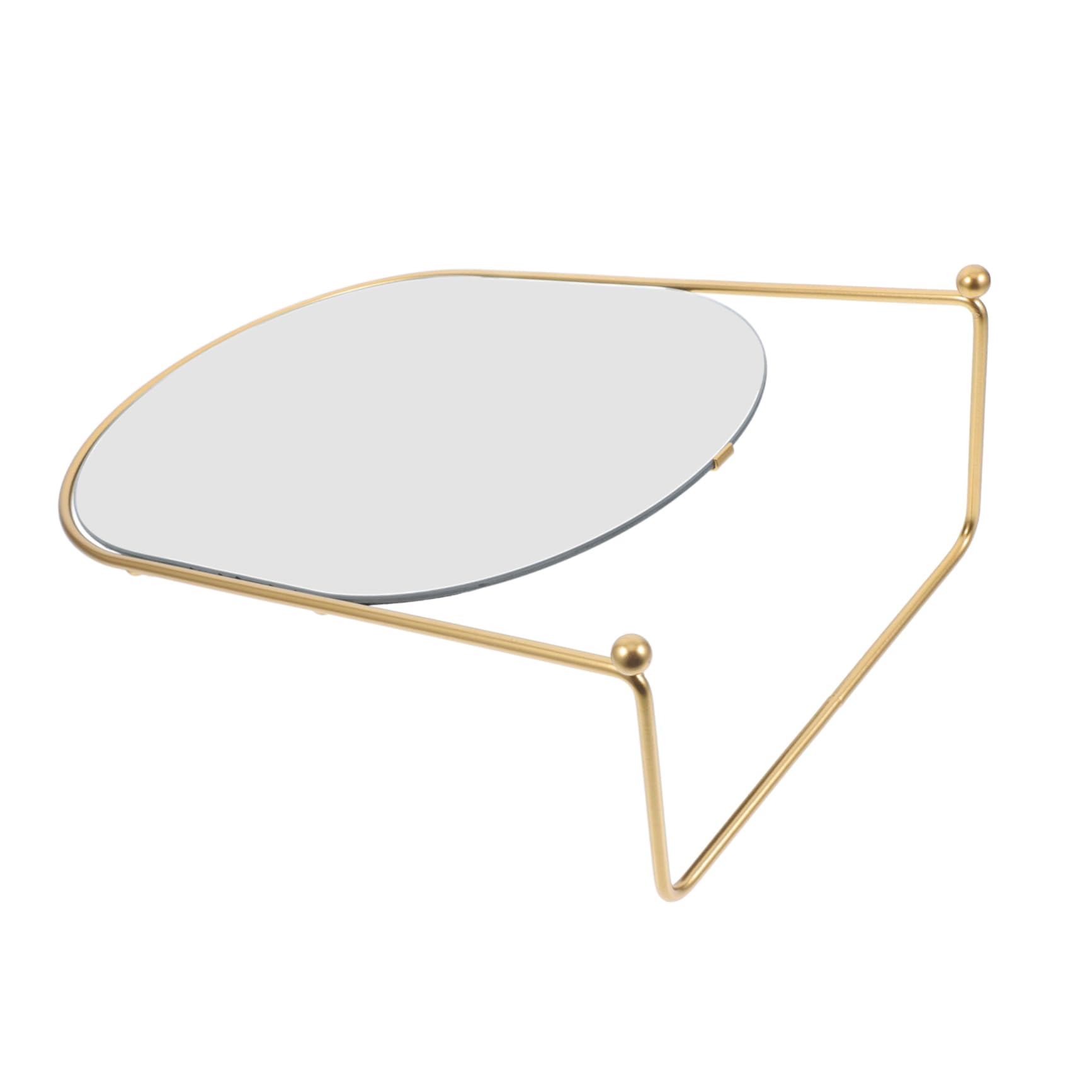 Miroir multifonctionnel ovale doré Beaupretty en métal