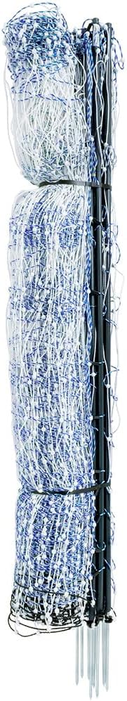Premier 1 PoultryNet® 48"H x 100'L Portable Electric Double Spike Fence | Rigid PrimaPosts™ for Extra Strength | Blue/White Fence for Chickens, Ducks, Geese