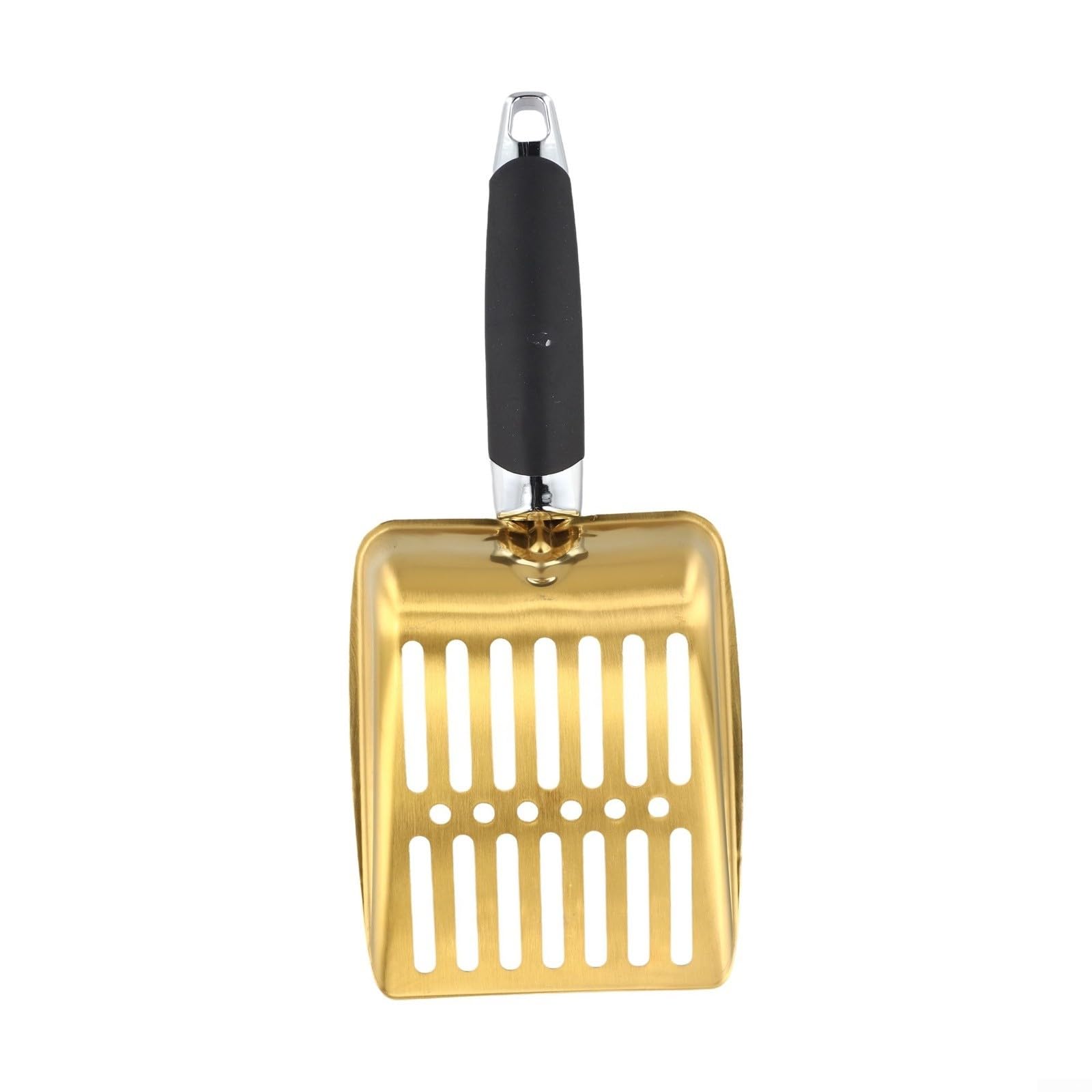 Pala hueca para cenizas de chimenea, pala de hierro resistente al calor para una eliminación eficiente de cenizas de estufas de leña, hogueras y parrillas, 25,5 cm (dorado)