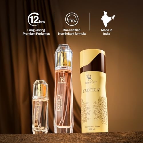 Image of Ramsons - EXOTICA Deodorant Spray | 200 ML | Body Perfume For Women | TN - Plum, Peach, Orange Blossom, Leafy Green | MN - Honey, Jasmine, Rose, Lily of the valley | BN - Vanilla, Woody
