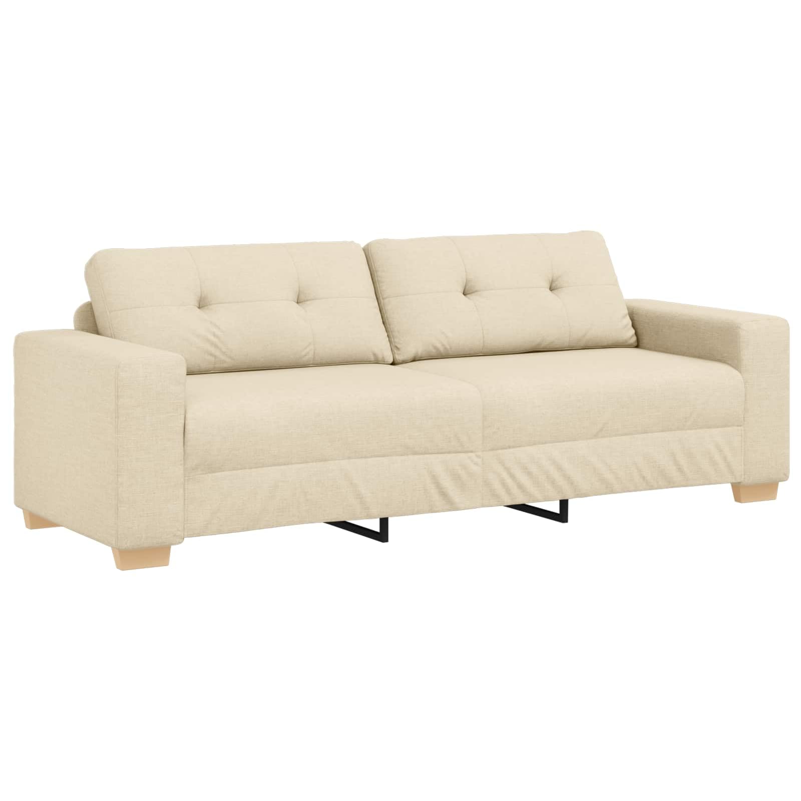 Juego de 2 muebles tapizados con cojines de tela crema para salón, habitación de invitados y oficina, muebles tapizados con amplios reposabrazos, marco resistente, ideal para sentarse