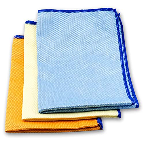 Aqua Clean KOI-Tuch - Microfaser Reinigungstuch Poliertuch Glasreiniger, 60x40cm, 6-teilig (2x 3er-Set)