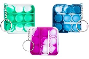 Pop It Three Pack: Miniature Keychain Fidget for Stress Relief