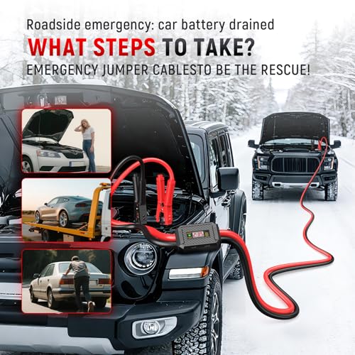 Image of TOPDC Jumper Cables Heavy Duty 1000Amp Booster Cables for Car Battery, Heavy Duty Cables for Diesel Trucks, Protable Jumper Cables Kit with Case, Gloves