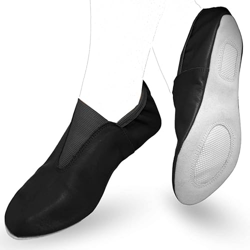 Miniatura 2 de Zapatos de gimnasia para niños y niños Trampolín, Tumbling, calzado de gimnasio de agilidad Cuero de cabra sin cordones con suela de goma