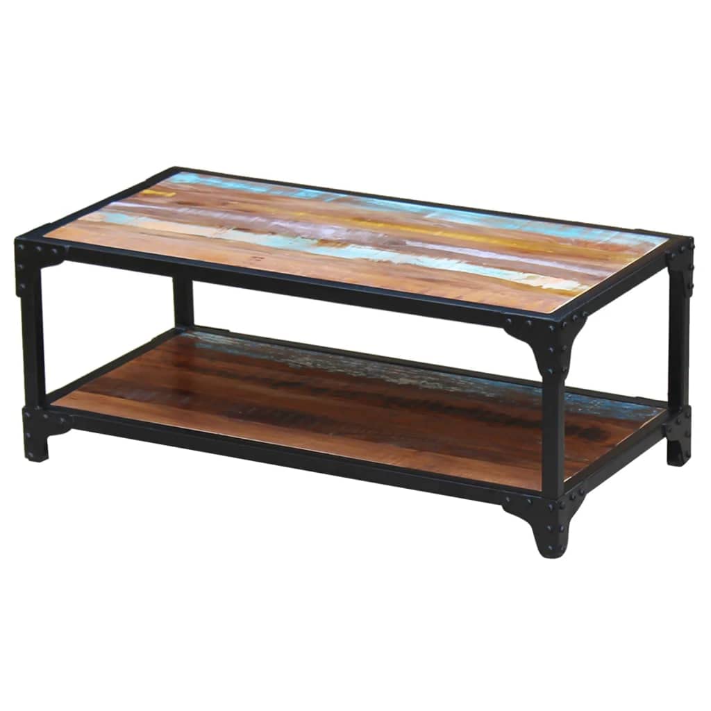 Mesa de café de madera maciza envejecida, mesa de salón, mesas de salón, mesas de café, de salón para un ambiente acogedor