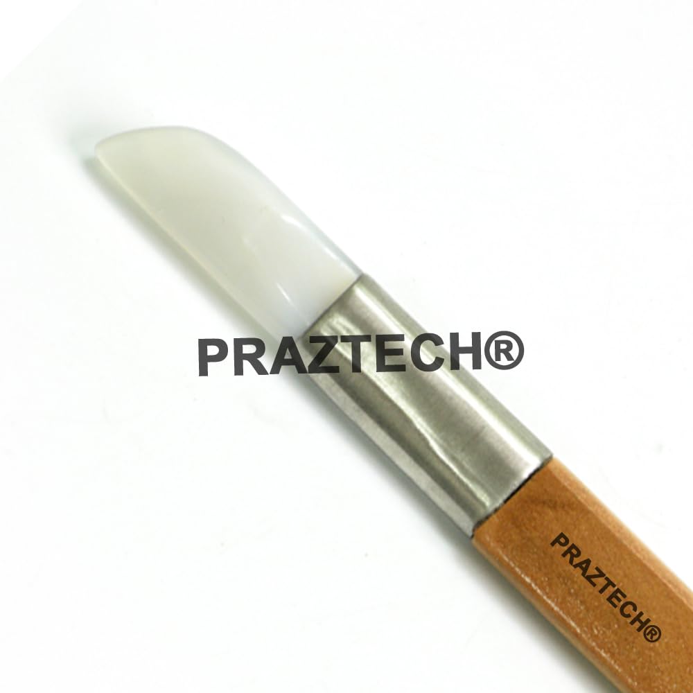 Combo de 2 piezas de piedra natural 100% ágata, herramienta de pulido para joyeros, llama de hockey y bordes de cuchillo, arcilla metálica, aplicar tono dorado y plateado, fácil de usar para