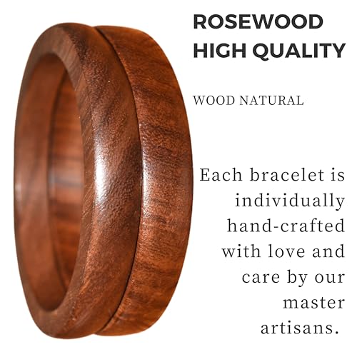 Image of Handmade Natural Wooden BangleHandmade Bracelet Vintage Simple Round Natural Wooden Bracelet Bangle for Women Jewelry.