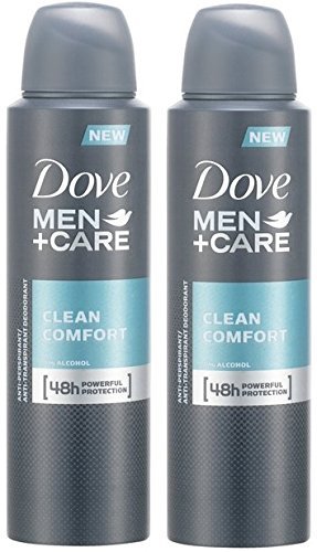 Dove Men+ Care - Desodorante antiperpirante en espray Clean Comfort 150 ml, paquete de 2