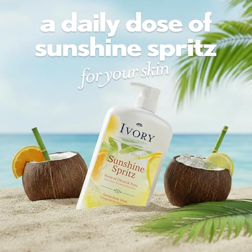 Image of Ivory Body Wash, Designed for the Whole Family, Gentle Formula, Free of Dyes Heavy Perfumes, Parabens & Phthalates, Sunshine Spritz Scent, 35 oz