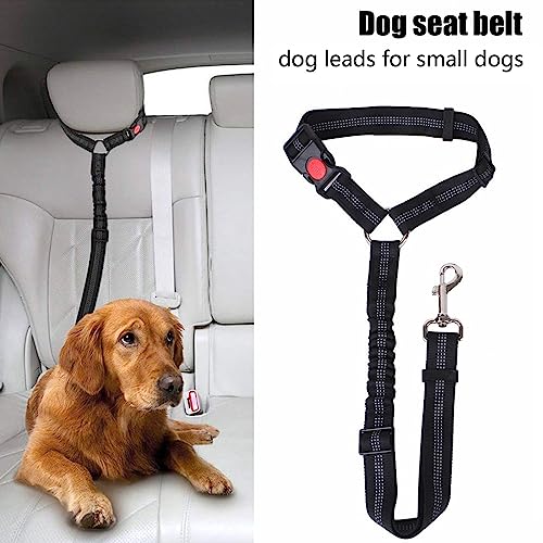 Anschnallgurt Hund Hundegurt Auto Zubehör Hundeanschnaller Hundegeschirr Sicherheitsgurt Autogurt Hunde Gurt Sicherheitsgeschirr fürs Auto, 1+1