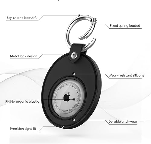 Miniatura 3 de Soporte de silicona para medallón AA o moneda y funda AirTag, llavero de regalo sobrio, chip de recuperación, soporte suave impermeable con anillo