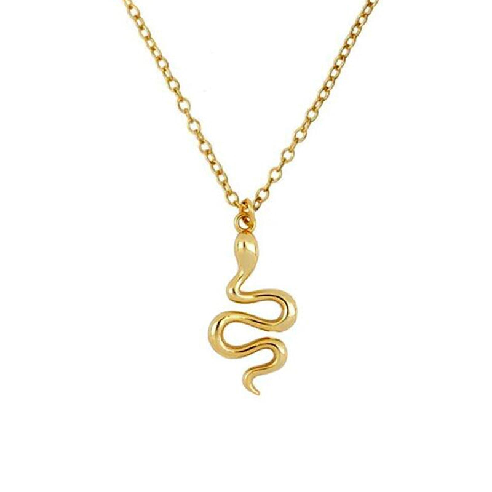 Collar de Plata 925 con Colgante de Serpiente Animal Lindo para Mujer, Largo Ajustable, joyería Exquisita, Fiesta, Regalo de graduación (Plata a)