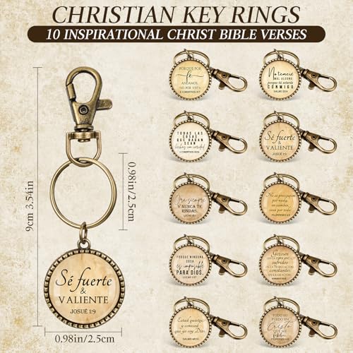 Image of 30 Pcs Spanish Christian Gift for Woman Spanish Bible Verse Keychain Scripture Quote Inspirational Gift for Women
