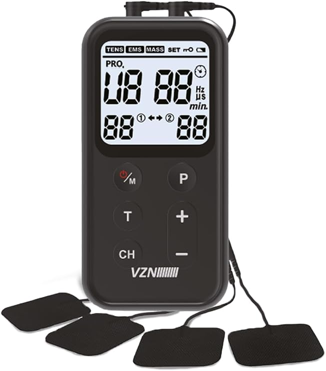 VZN Kombo Elektroterapi Cihazı – 26 Programlı TENS + EMS + Masaj, Kas Rahatlatma ve Gerginlik Azaltma, Boyun/Omuz/Sırt/Bel/Alt Ekstremiteler İçin