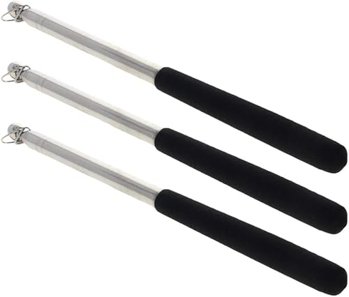 Othmro 1.2M, asta telescópica de mano, acero inoxidable, asta de bandera guía telescópica, puntero de enseñanza, para guías turísticos y profesores,