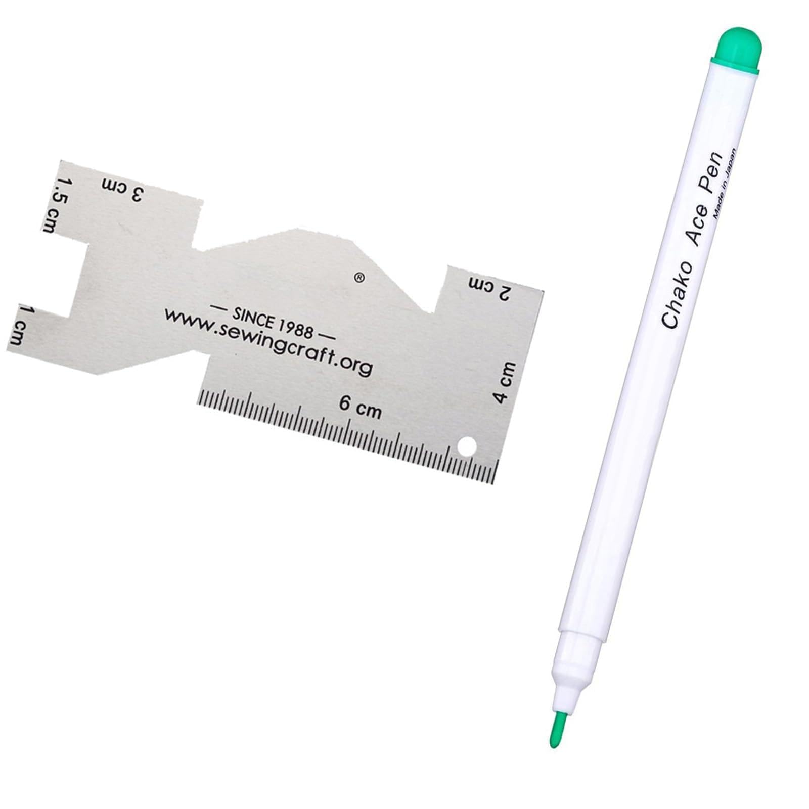 GMBYLBY Fabric Marker Trick Marker with Metal Quilting Ruler for Sewing Needlework Vanishing Inks Water Erasable Marking Pen Dressmaking Marking Tool