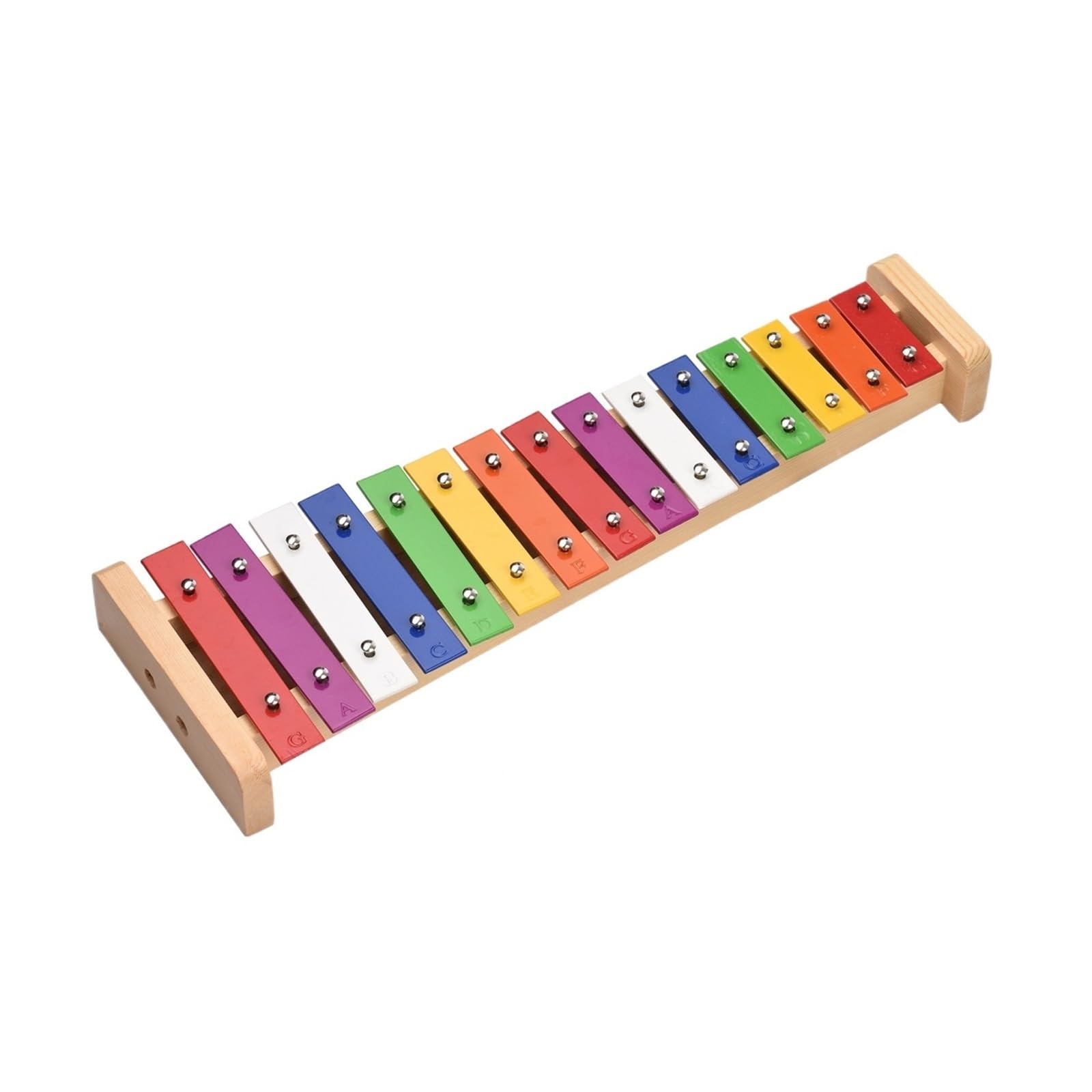 Profesional Glockenspiel Xilófono Glockenspiel De 15 Notas, Base De Madera, Barras De Aluminio Coloridas con 2 Mazos De Percusión
