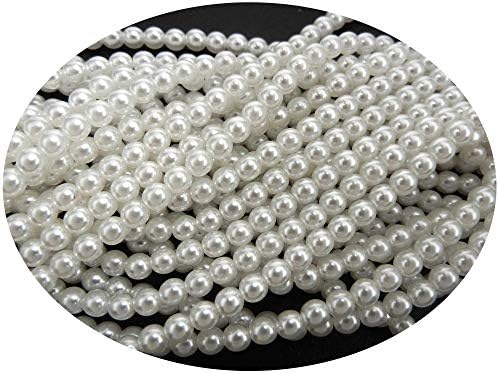 Czech Round Glass Imitation Pearls, 600pcs (4x150pcs) of 3mm White Pearl