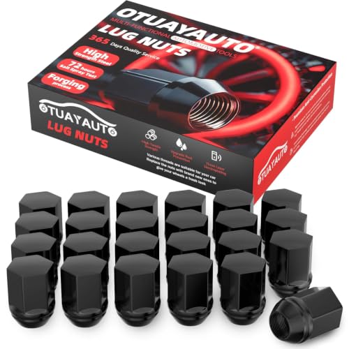 Image of OTUAYAUTO M14x1.5 OEM Lug Nuts - Replacement for 2012-2022 Ram 1500 2500, 2011-2022 Jeep Grand Cherokee, 2018-2023 Wrangler, 1999-2022 Chevy Silverado 1500, 24PCS Black OEM Factory Style Lug Nut