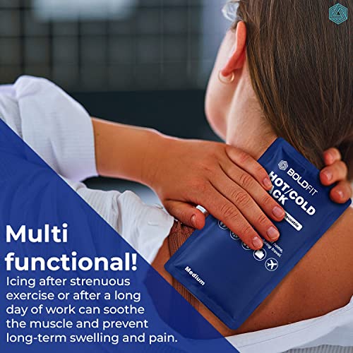 Image of Boldfit Reusable Hot & Cold Ice Pack Bag for Pain Relief - Soft Gel Ice Pack for Knee, Back Pain, Shoulder & Neck - Medium Size