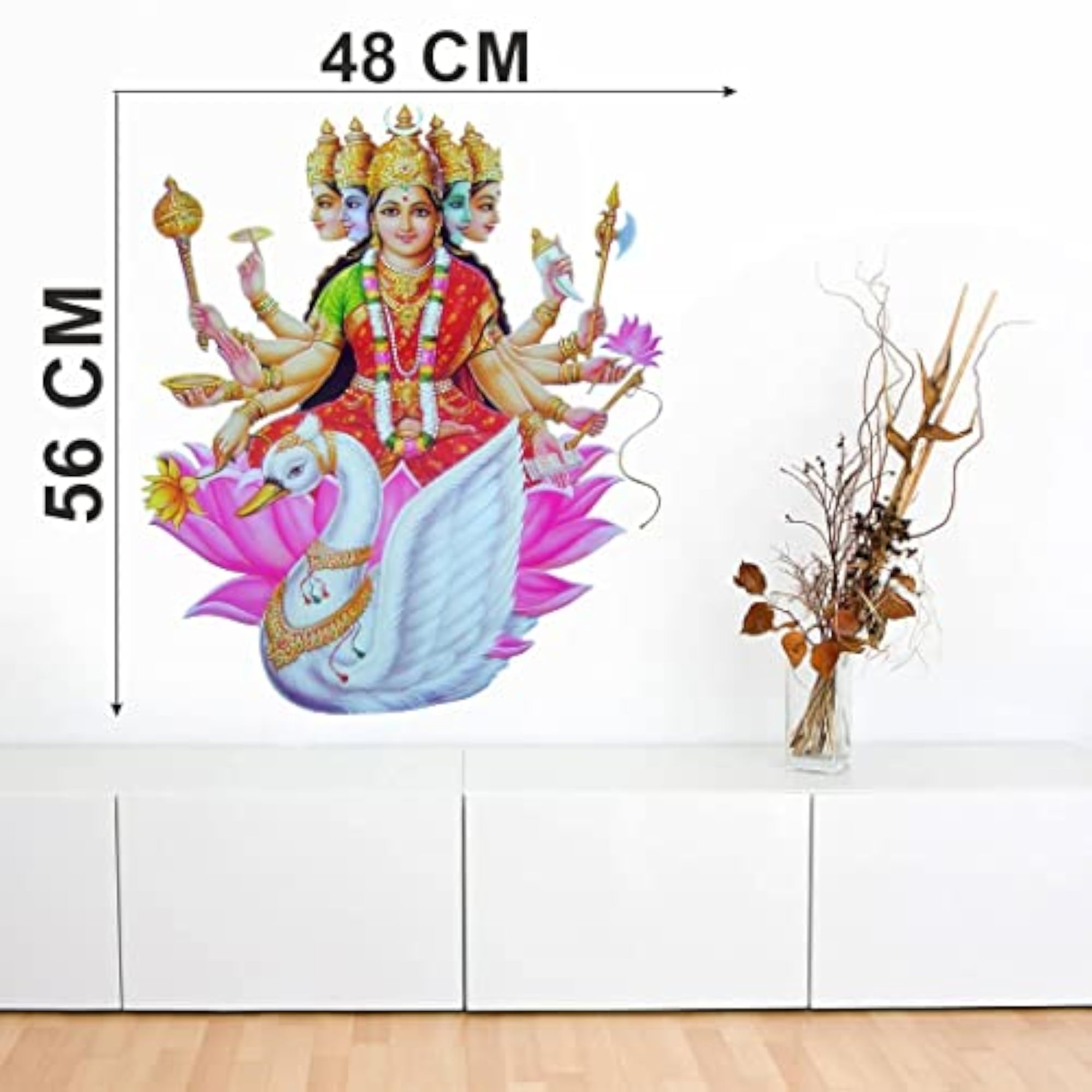 Delight Art Gayatri Maa Design Wall Sticker
