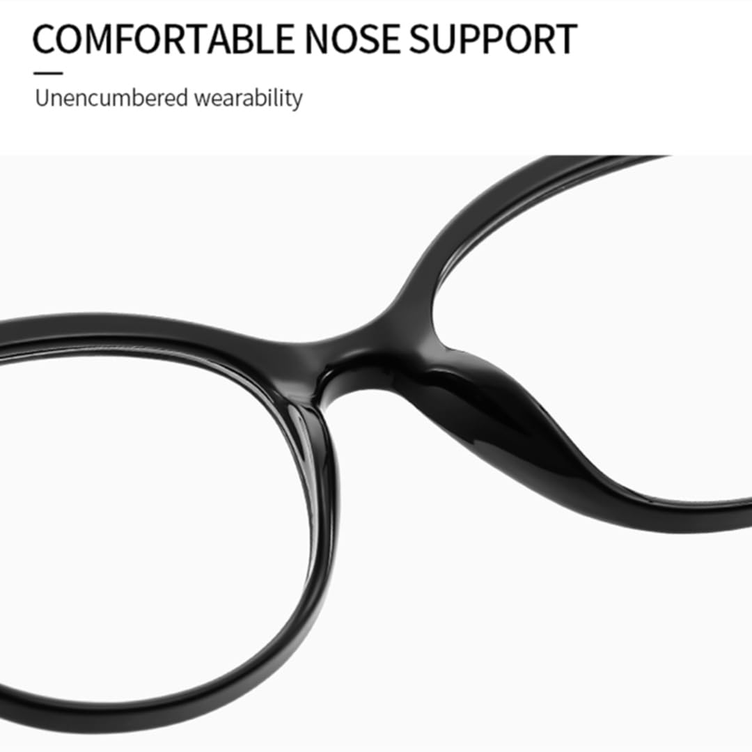 Occhiali anti luce blu da donna con lenti trasparenti Tr90 rotondi in acetato leopardato (montatura marrone rosa)
