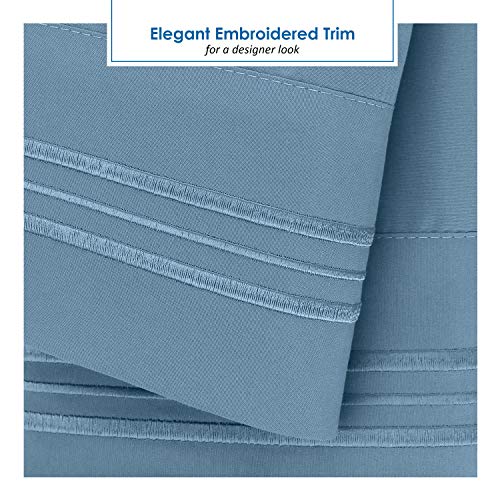 Image of Nestl Blue Heaven Short Queen Sheets for RV, Hotel Luxury RV Queen Sheets Set, 6 Piece Fitted Bed Sheet Set and Pillowcases, Super Soft, Wrinkle-Free, and Breathable Camper Bedding