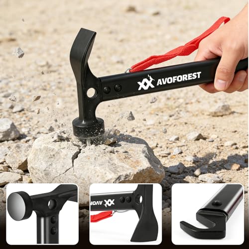 AVOFOREST 20-Piece Tent Stakes and Hammer Kit
