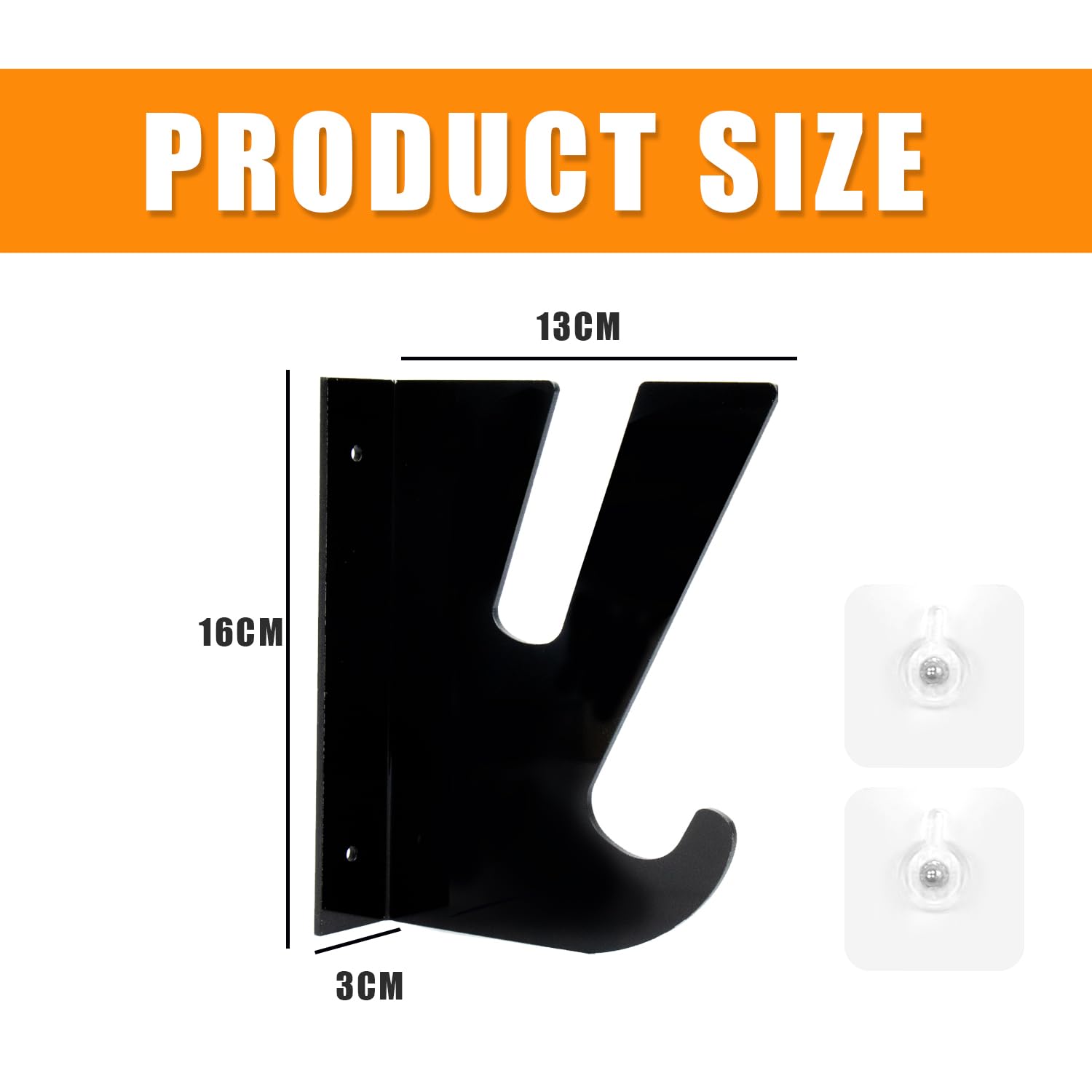 Soporte Pared Skateboard Acrílico 2 Piezas Negro para Monopatín Longboard Snowboard