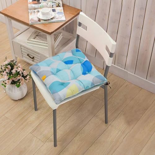 Image of COZY FURNISH Microfiber Cotton Chair Pads with Four Corner Ties 16x16(Inches) 41X41(CM) Square, Pack of 2 | Extra-Comfortable & Soft Seat Cushions | Ergonomic Pillows