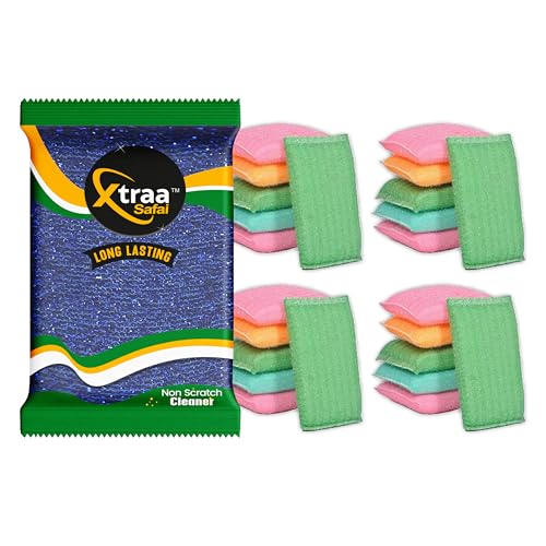 Image of Non-Scratch Foam Scrub Pad | 24 Pcs | Kitchen Cleaning & Crookery- Scrub Sponge, Scrub Pad (Regular,Pack of 24)