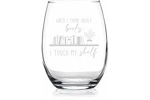 When I Think About Books I Touch My Shelf Wine Glass