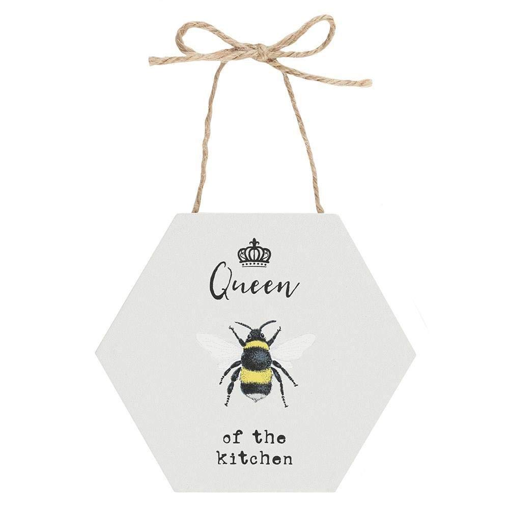 Something Different Hanging Sign | Queen of the Kitchen | H10cm x W10cm x D1cm | Pack of 1,white
